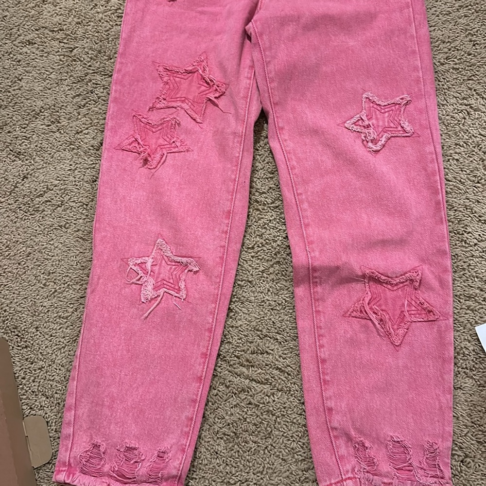 SHEIN pink star jeans - Picture 2 of 3